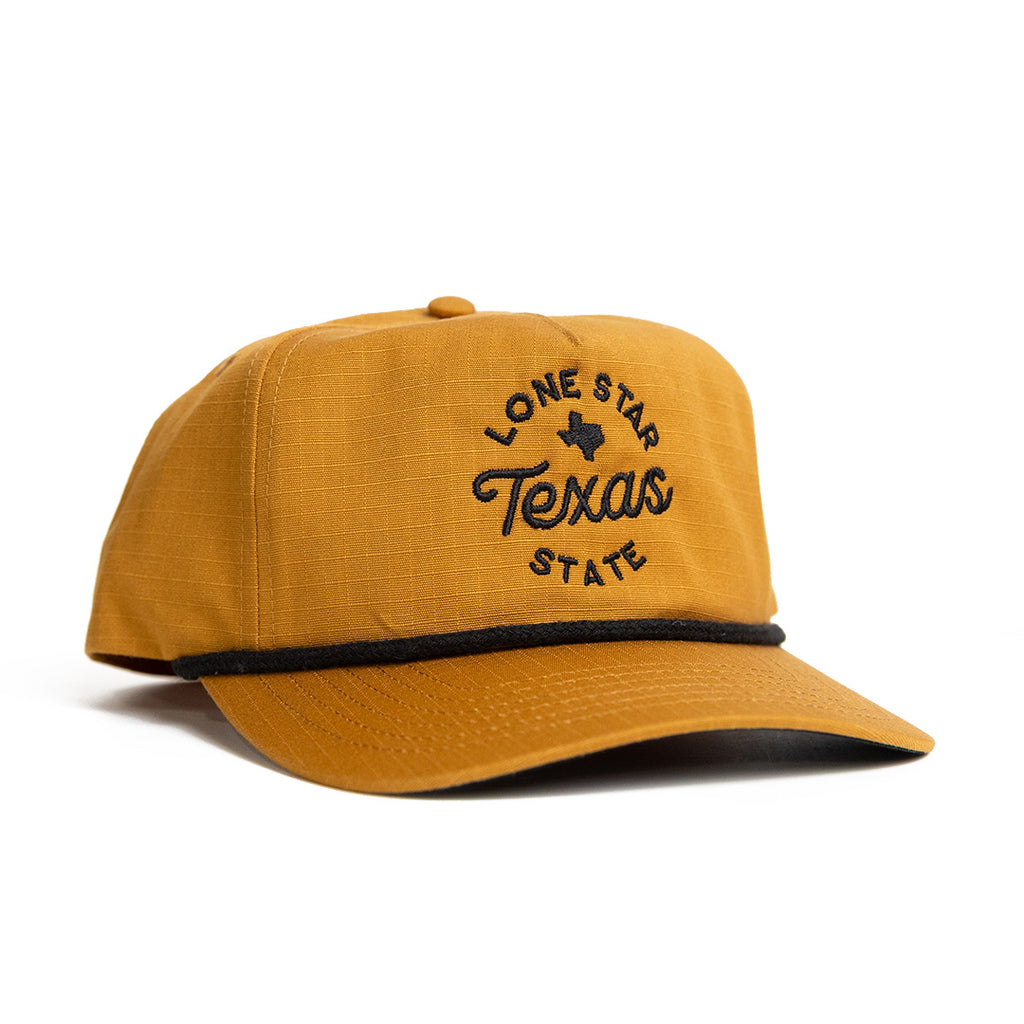 Texas Lone Star State Ripstop Cap - Old Gold/ Black Rope