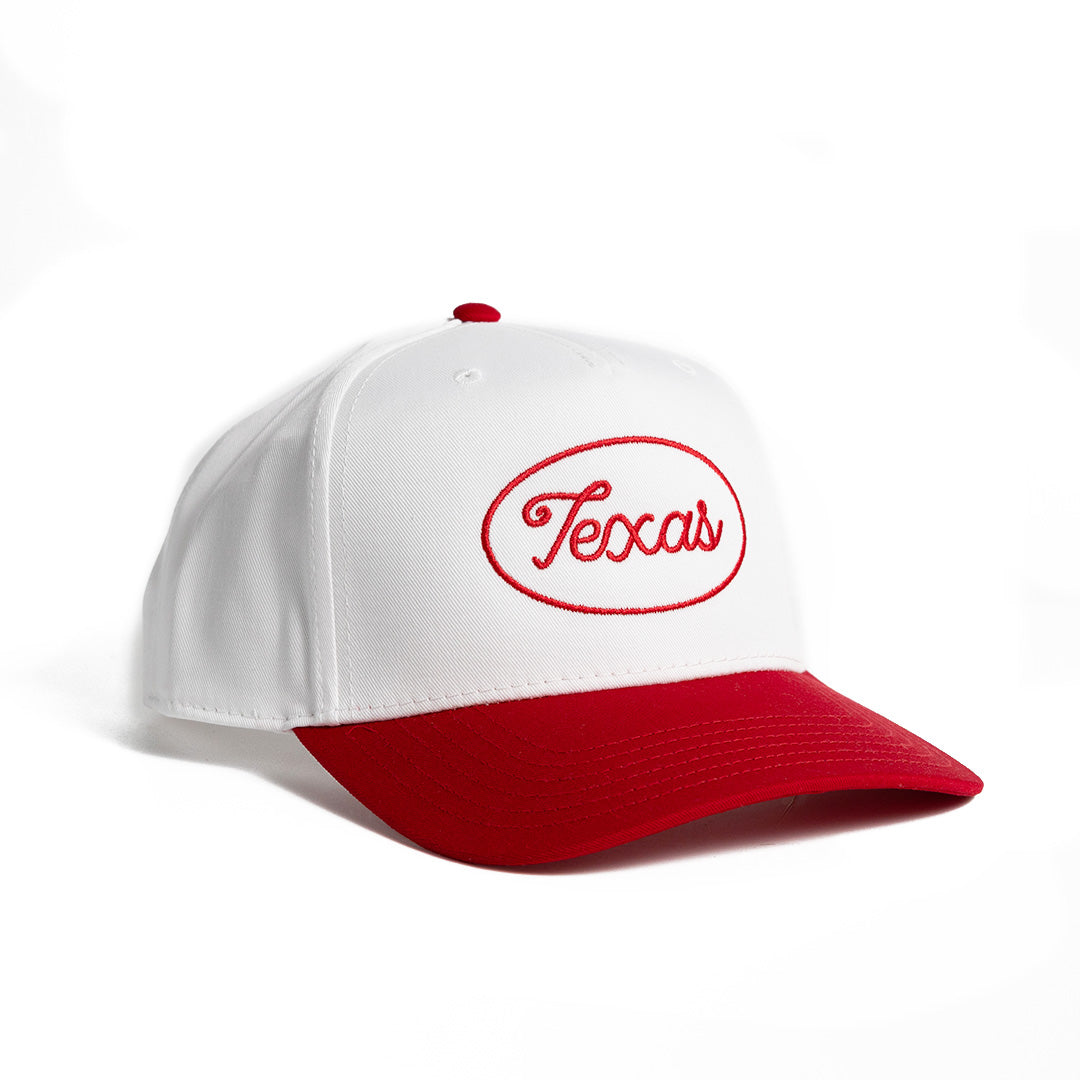 Texas Stitch - Ball Cap - White/Red