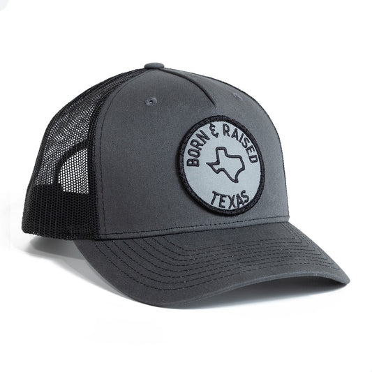 Born and Raised  - Trucker Hat - Charcoal