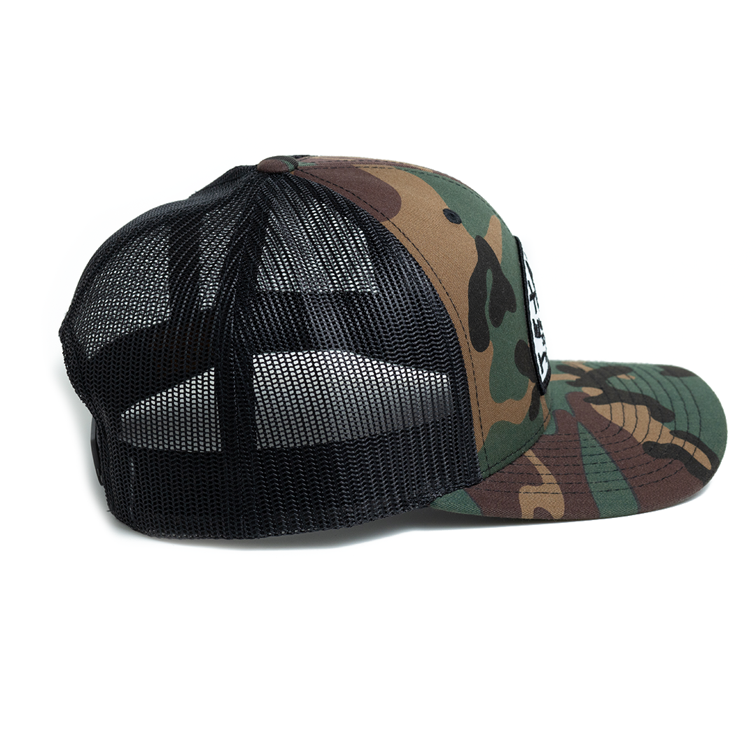 Texas USA Lone Star State  - Trucker Hat - Green Camo/Black