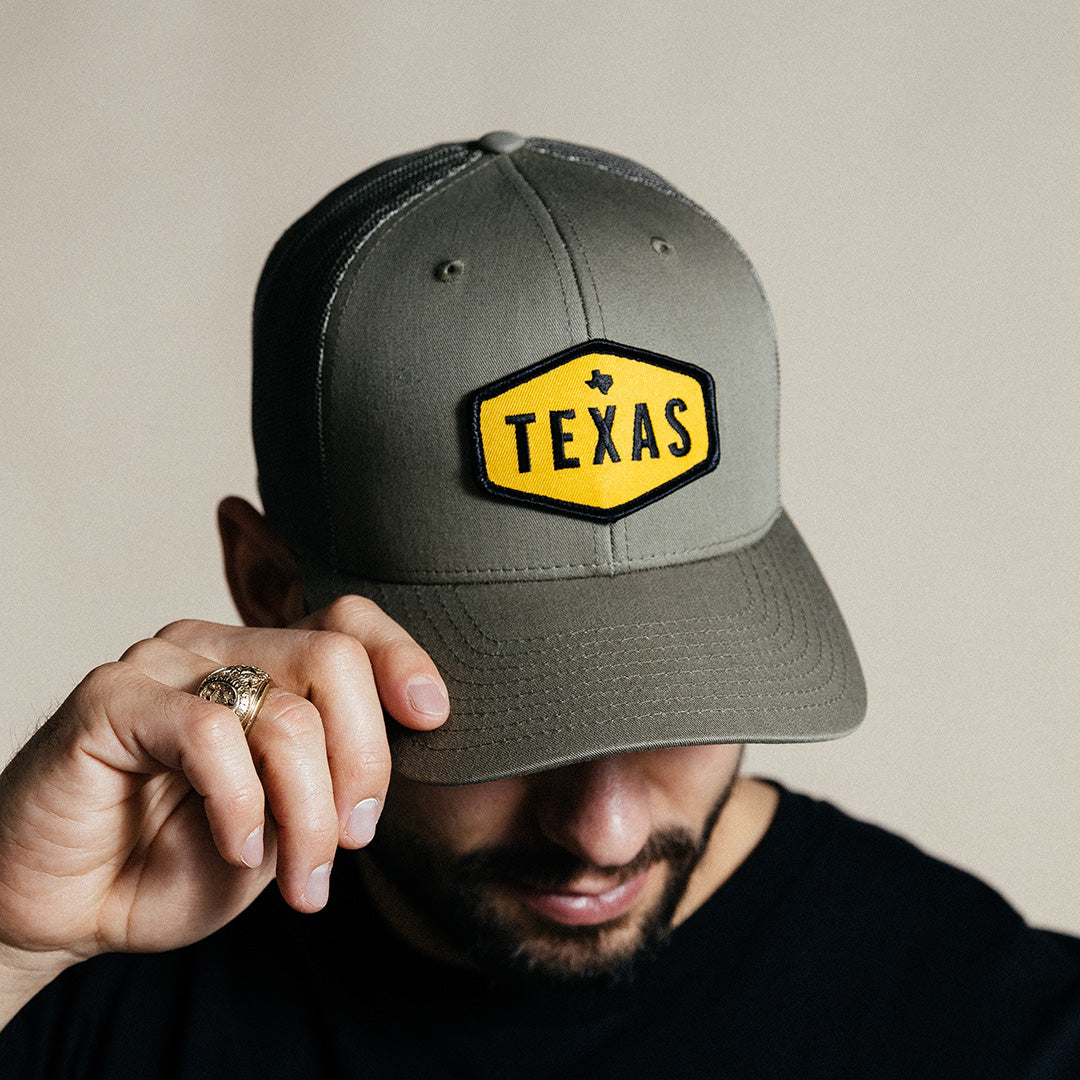 TEX. - Heather Gray/Black - Trucker Hat | Texas Hats – TX Caps