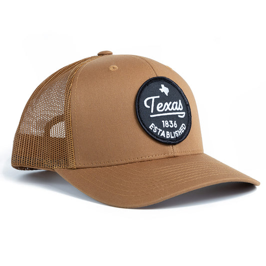 Texas Est. 1836 - Trucker Hat - Caramel