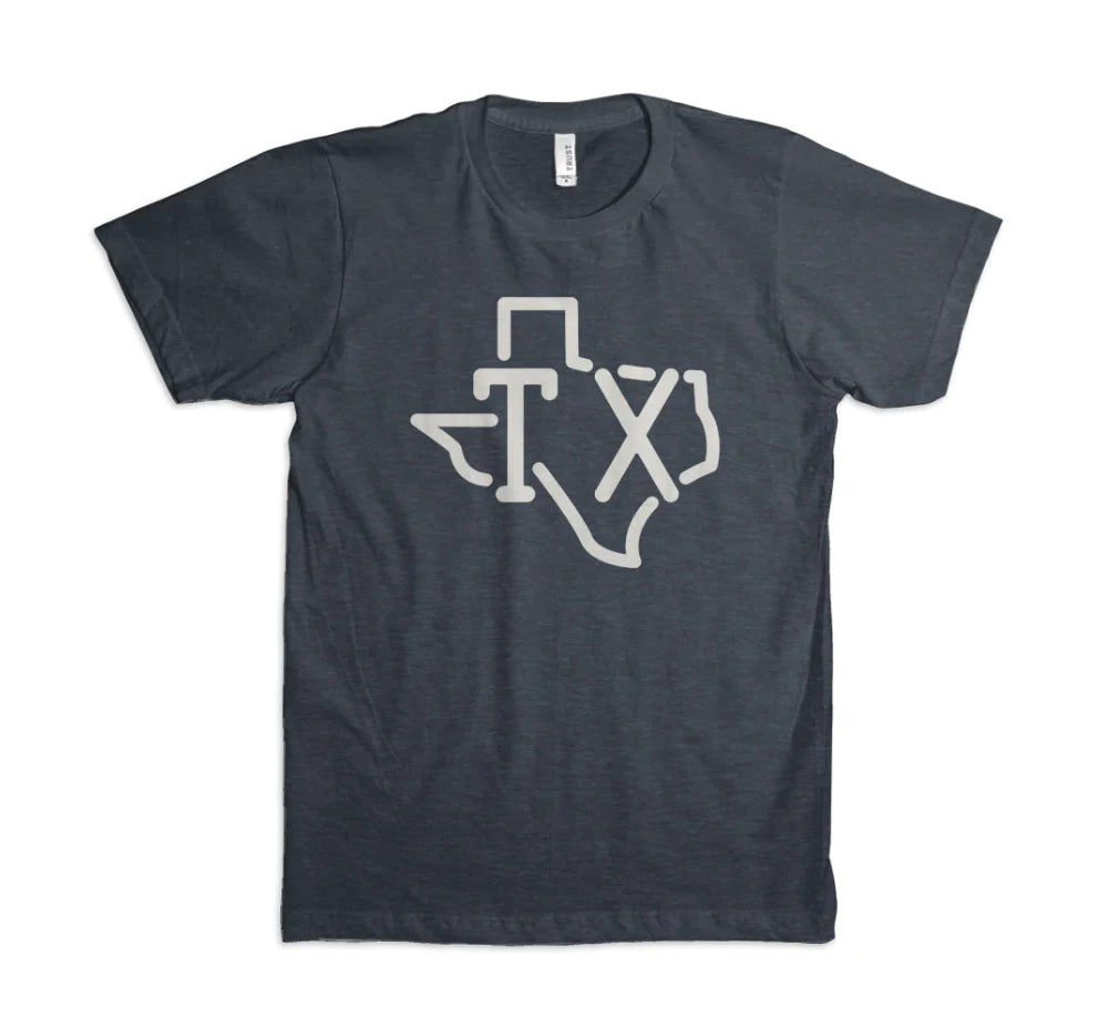 TX State - Heather Navy - T-Shirt