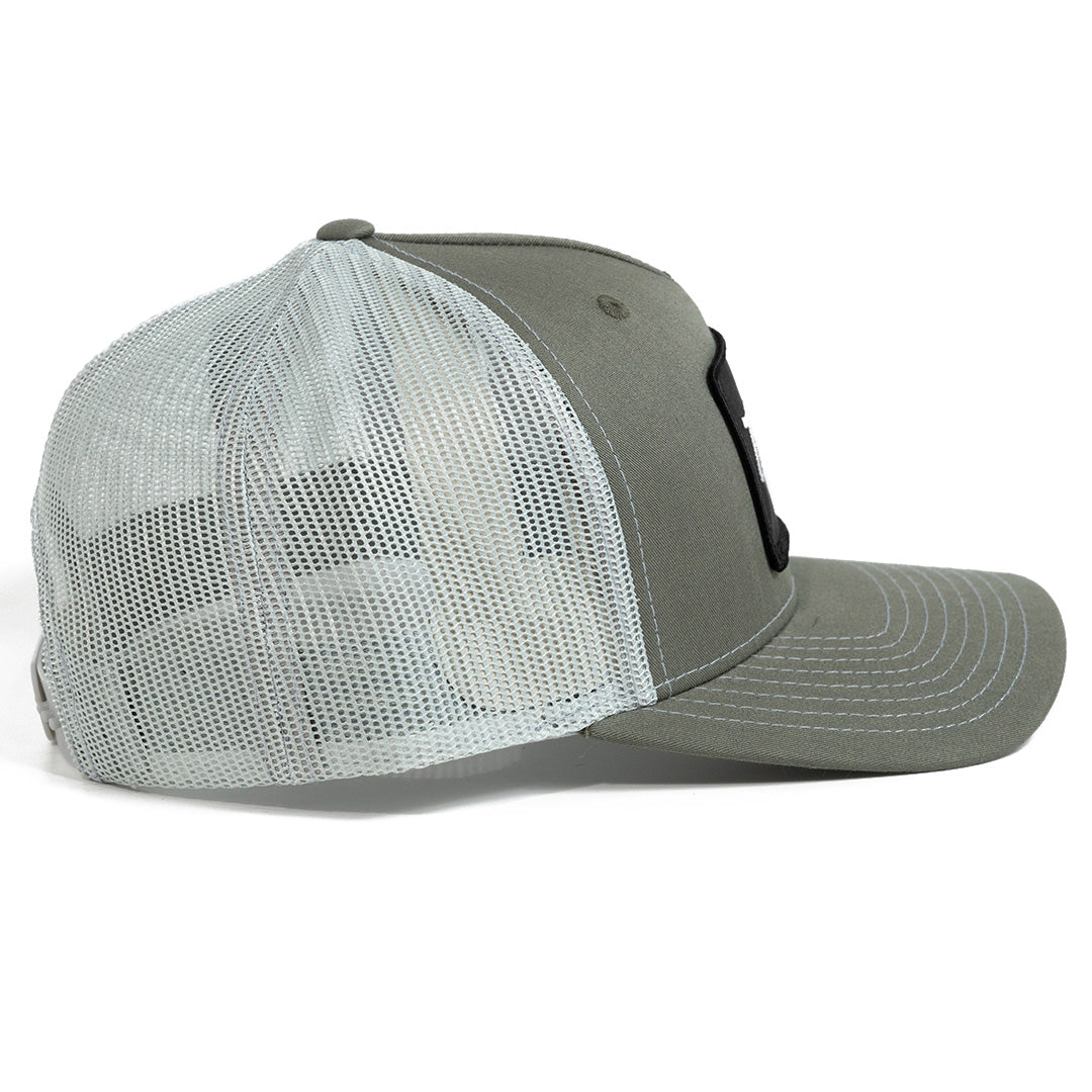 Texas Script TEX. - Heather Gray/Black - Trucker Hat | Texas Hats – TX Caps